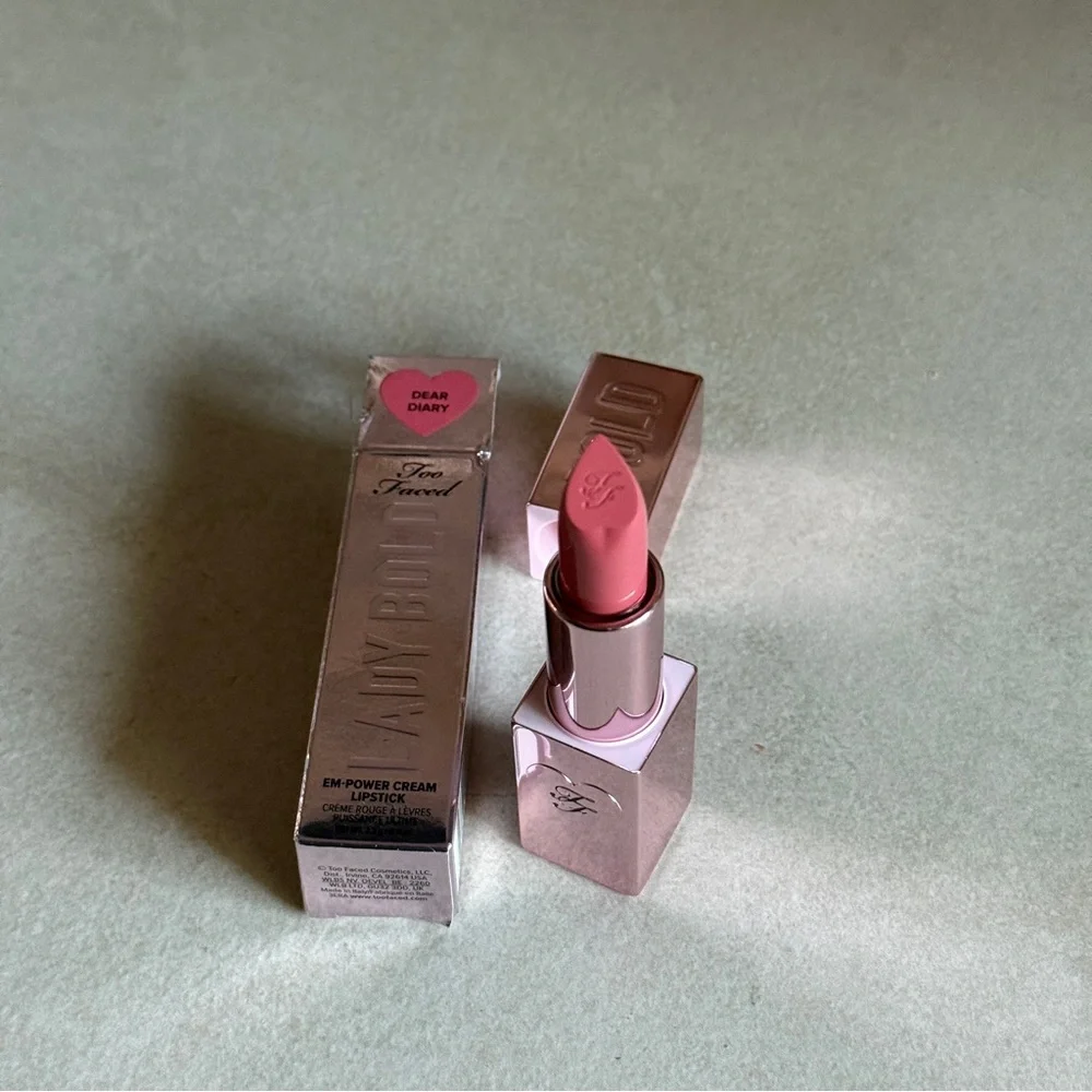 Too Faced Lady Bold Dear Diary EMPower Cream Lipstick – Pink Hydrating Lip Color
